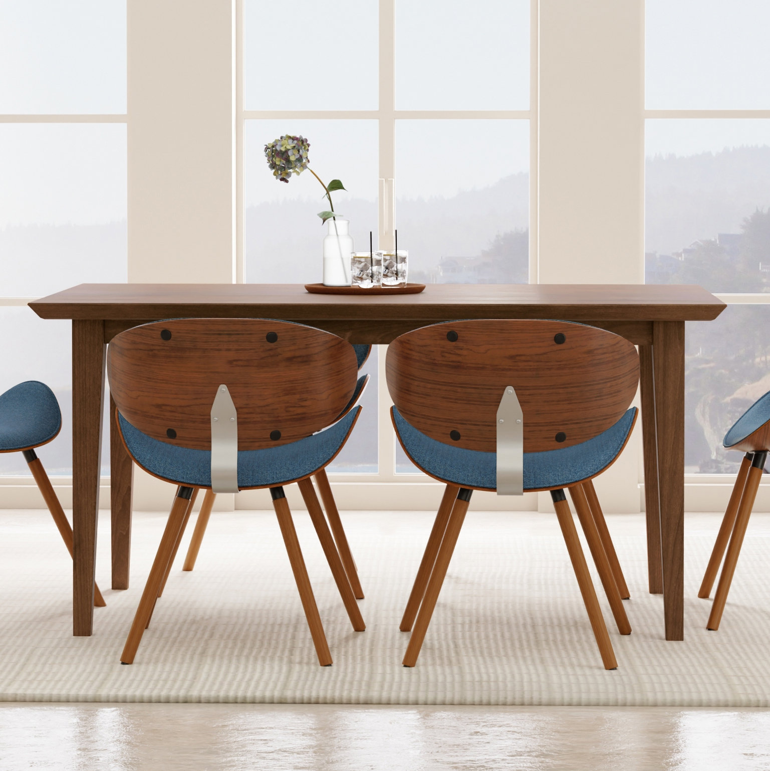Simpli Home Colby 60"W Wood Contemporary Dining Table, Rectangle, Seats ...